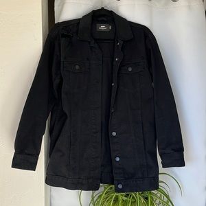 Black Distressed Denim Jacket
